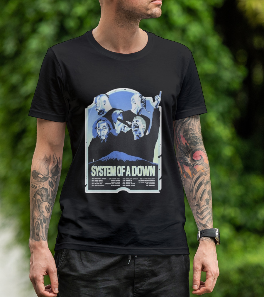 System Of A Down European Tour 2026 Dates Concert Band Members Mount Ararat T-Shirt