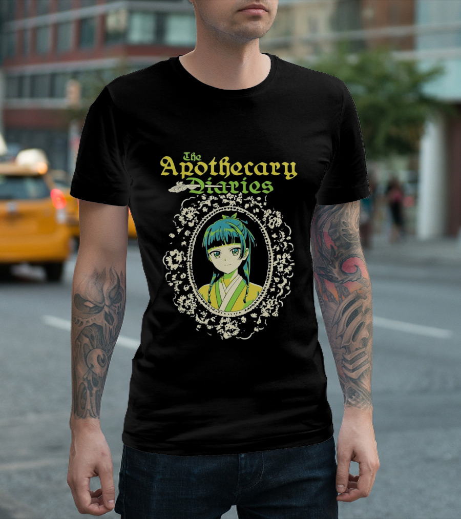 The Apothecary Diaries Anime Girl Framed Floral Lace Border T-Shirt