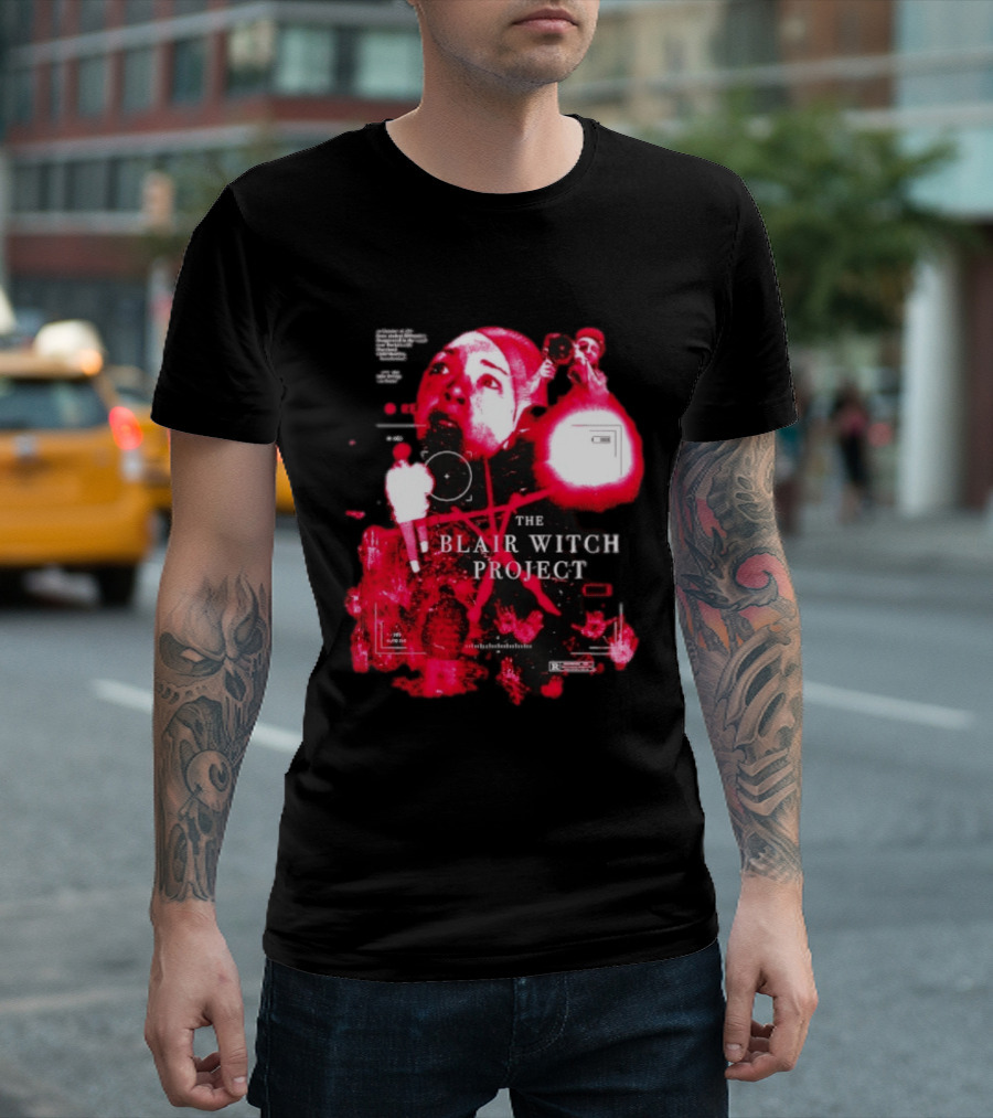 The Blair Witch Project Horror Movie Found Footage Red Overlay Face Montage T-Shirt