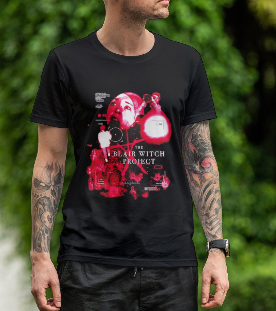 The Blair Witch Project Horror Movie Found Footage Red Overlay Face Montage T-Shirt