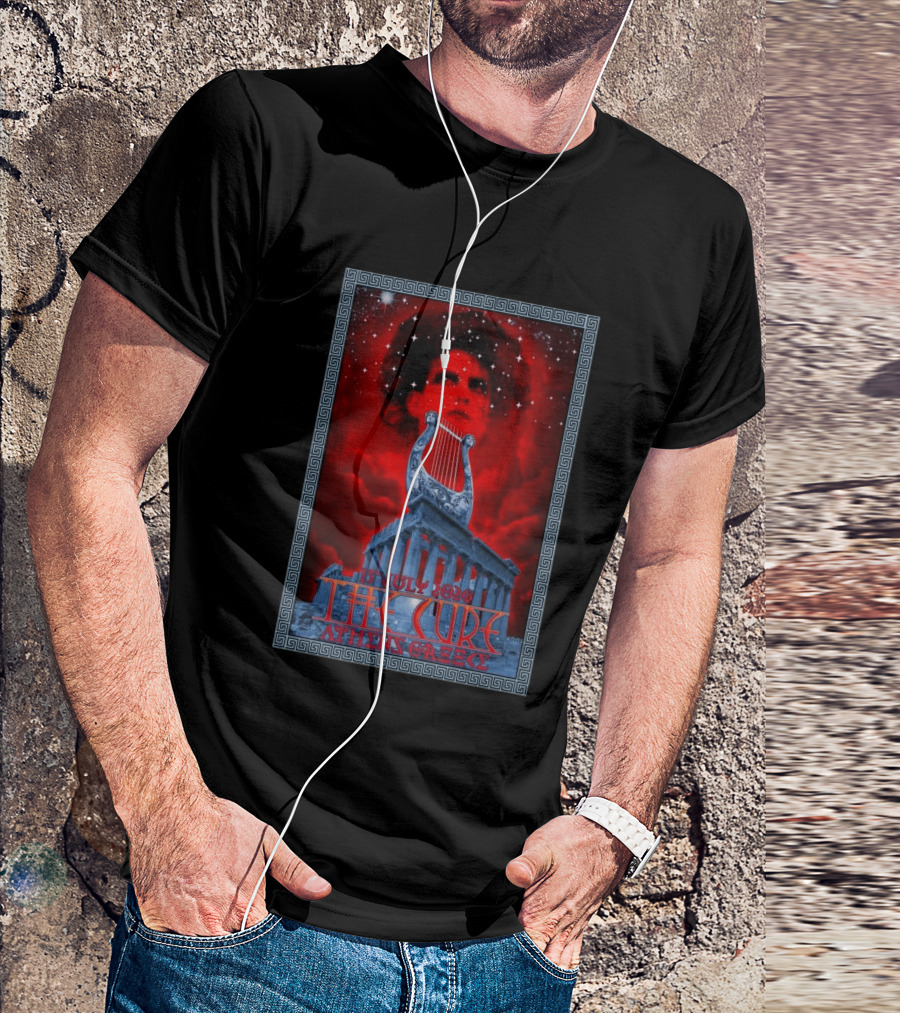 The Cure Athens Greece July 15 2026 Concert Parthenon Lyre Stars T-Shirt
