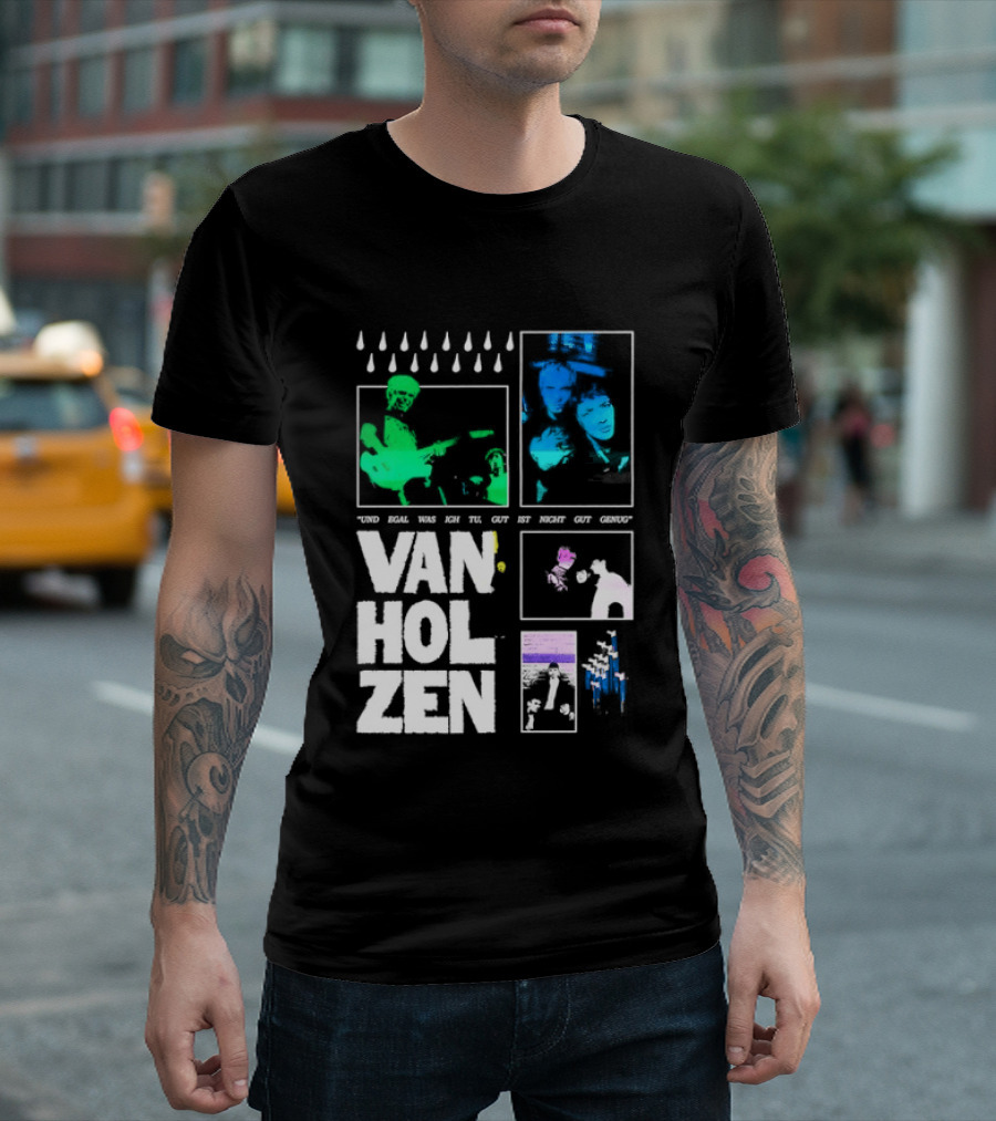 Van Holzen Und Egal Was Ich Tu Gut Ist Nicht Gut Genug Raindrops Color Blocks T-Shirt