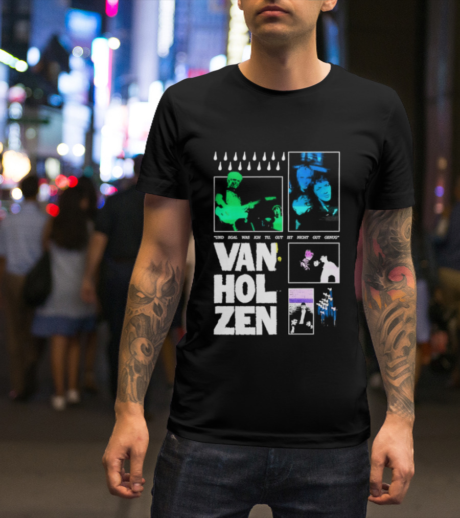 Van Holzen Und Egal Was Ich Tu Gut Ist Nicht Gut Genug Raindrops Color Blocks T-Shirt