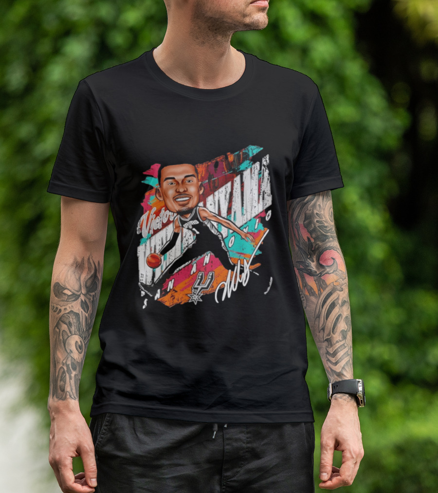 Victor Wembanyama San Antonio Spurs Basketball Cartoon T-Shirt