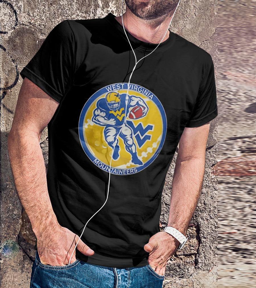West Virginia Mountaineers Football Circular Running Back WV T-Shirt
