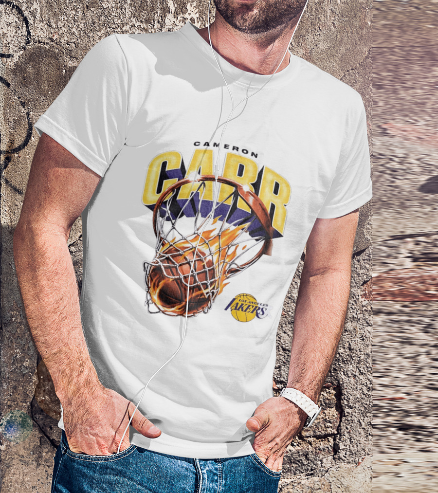 Cameron Carr Basketball Hoop Flame Los Angeles Lakers T-Shirt