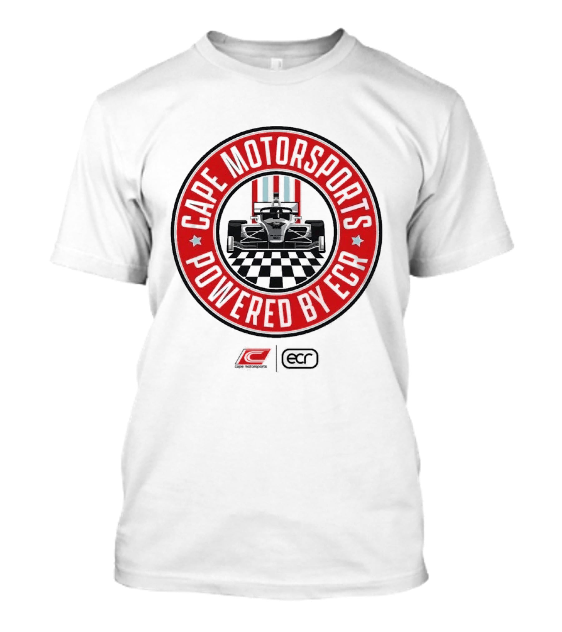 Cape Motorsports Powered By ECR Indy NXT 2026 Racing Car Checkered Flag T-Shirt
