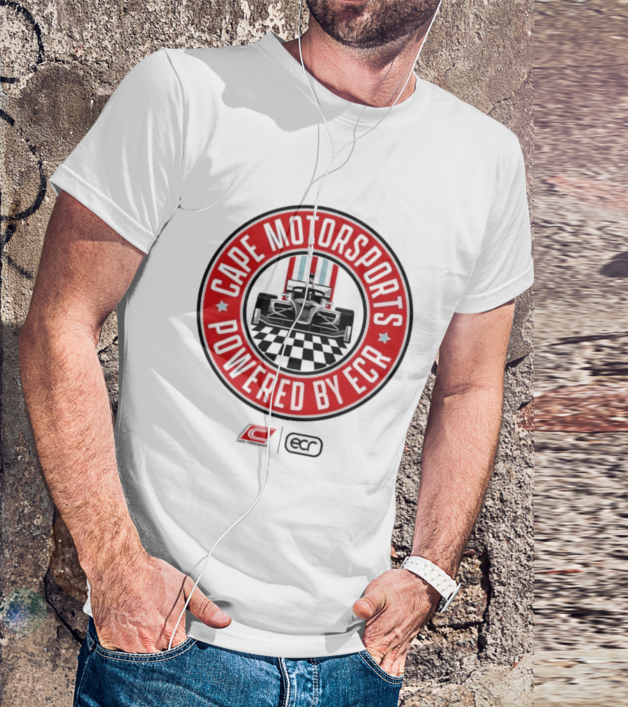Cape Motorsports Powered By ECR Indy NXT 2026 Racing Car Checkered Flag T-Shirt