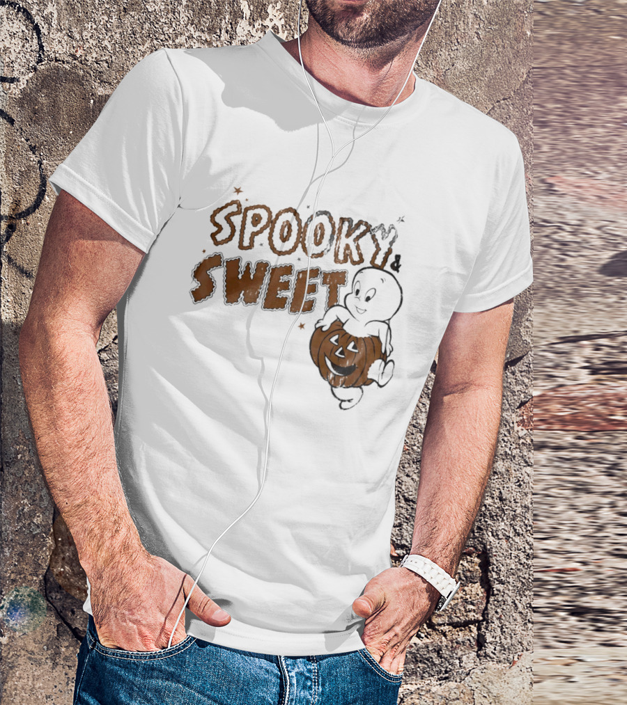 Casper The Friendly Ghost Spooky & Sweet Halloween Pumpkin Fun T-Shirt