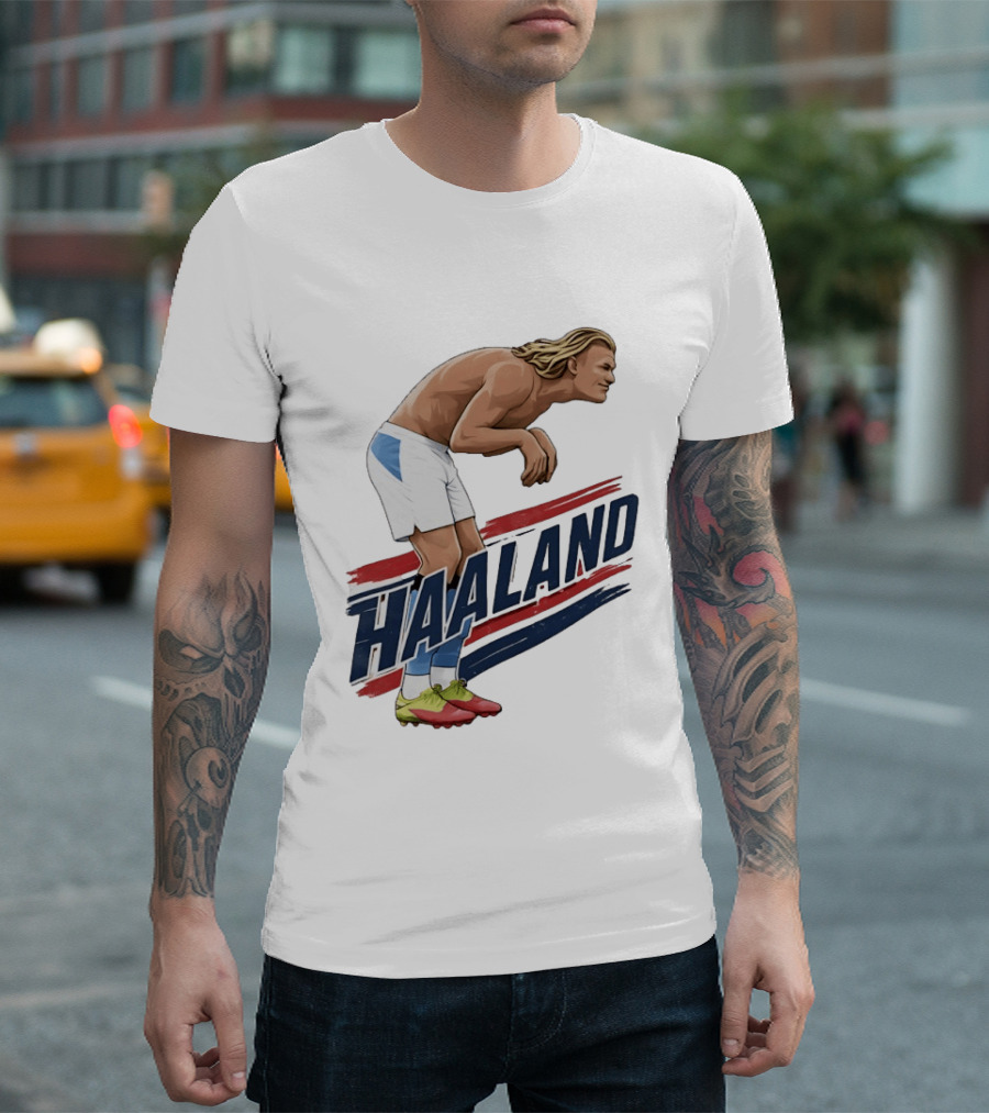 Haaland Taaland Meme Football Cartoon Player Pose T-Shirt