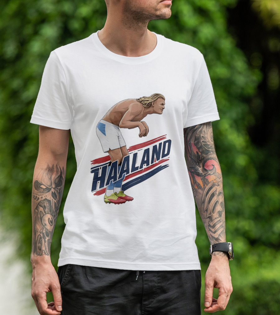 Haaland Taaland Meme Football Cartoon Player Pose T-Shirt