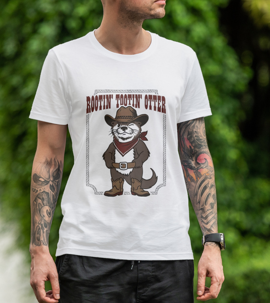 Rootin' Tootin' Otter Cowboy Western Animal Rustler T-Shirt