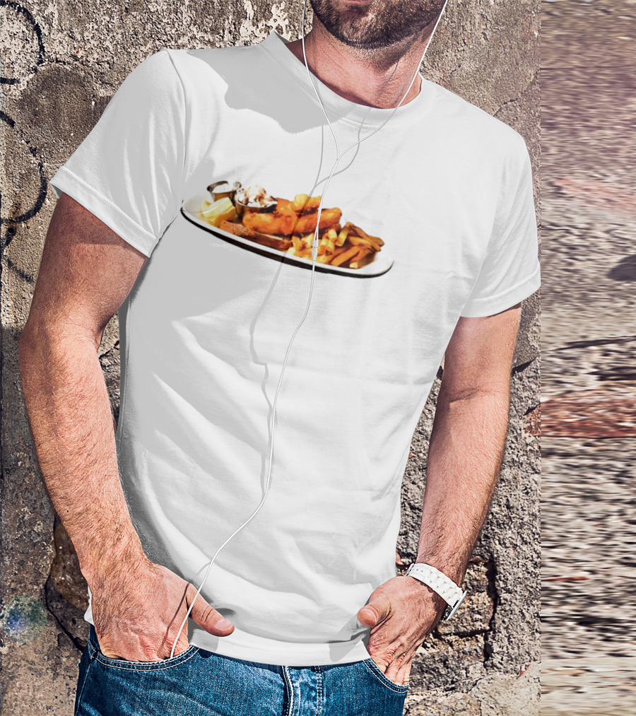 The Fish Fry Crispy Fish With Fries And Tartar Sauce On Plate T-Shirt