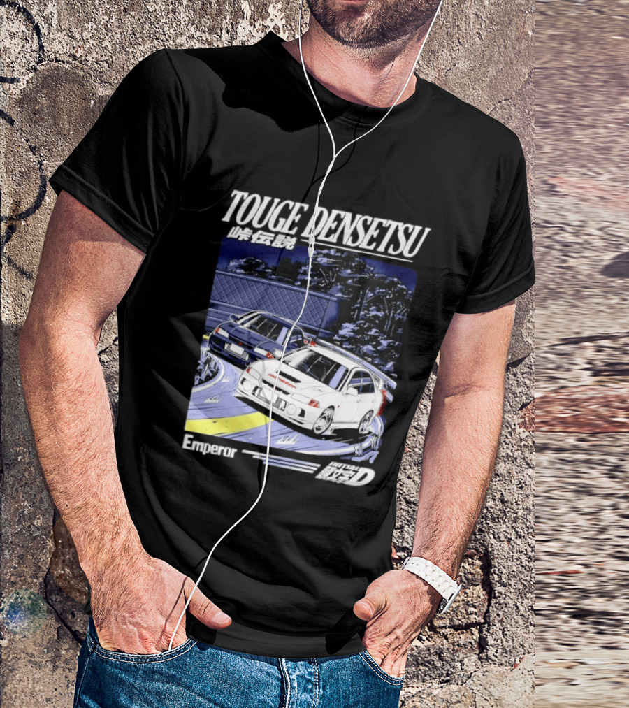Touge Densetsu Emperor Initial D Mitsubishi Lancer Evolution Racing Scene T-Shirt