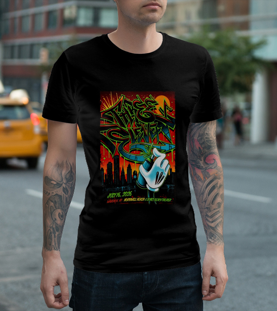 311 July 16 2026 Wantagh NY Northwell Health Jones Beach Theater Skyline Graffiti Hand Spray Can T-Shirt