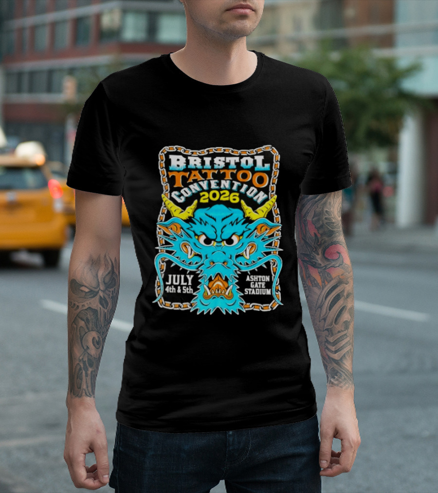 Bristol Tattoo Convention 2026 July 4th And 5th Ashton Gate Stadium Dragon T-Shirt