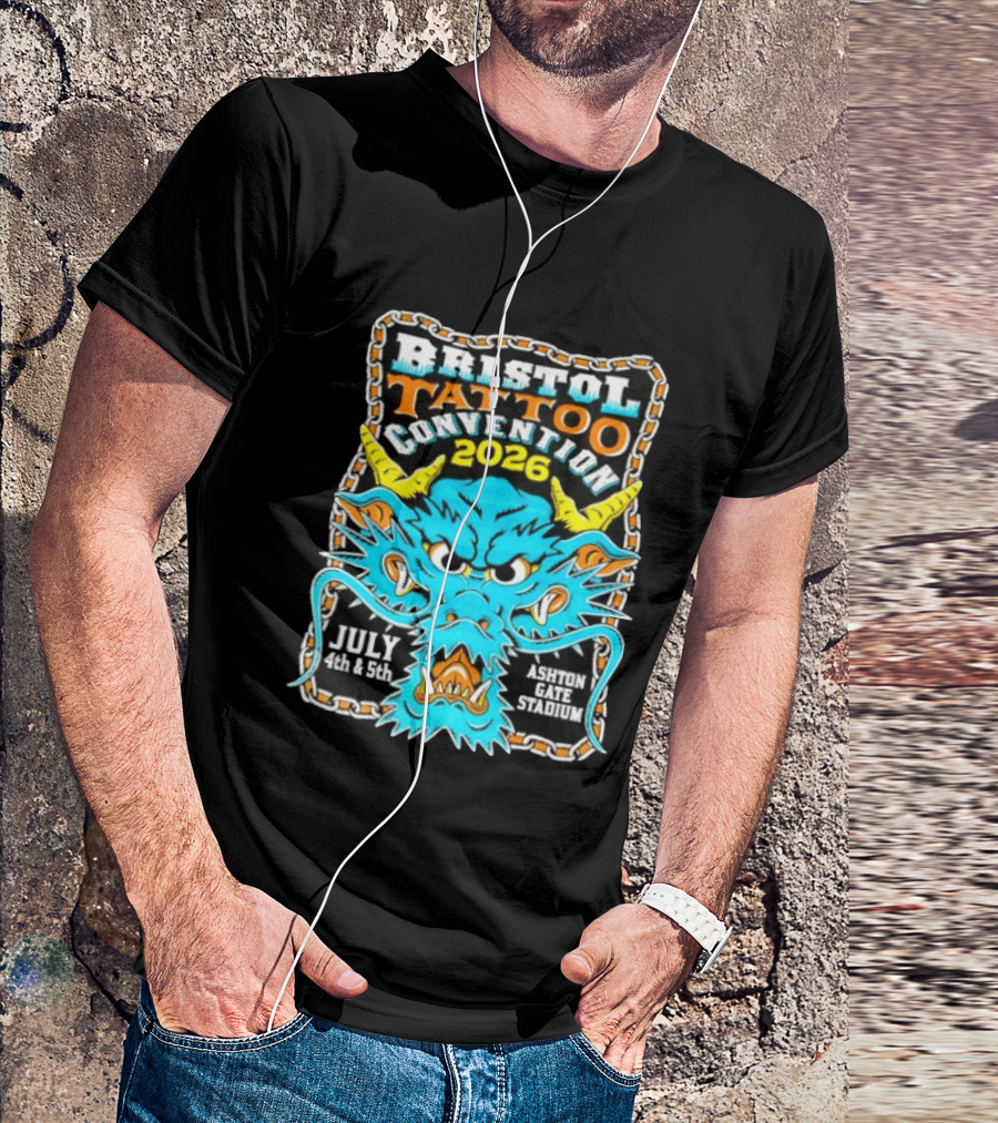 Bristol Tattoo Convention 2026 July 4th And 5th Ashton Gate Stadium Dragon T-Shirt