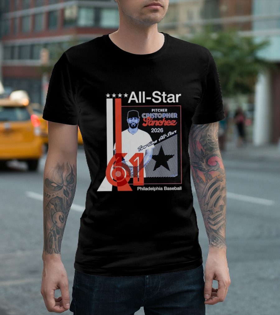 Cristopher Sanchez 61 Philadelphia Phillies Pitcher 2026 Two Time MLB All Star T-Shirt
