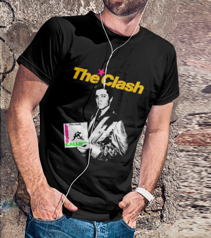 The Clash Elvis Presley London Calling Album Image T-Shirt