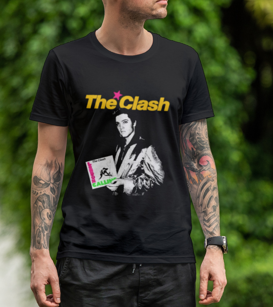 The Clash Elvis Presley London Calling Album Image T-Shirt