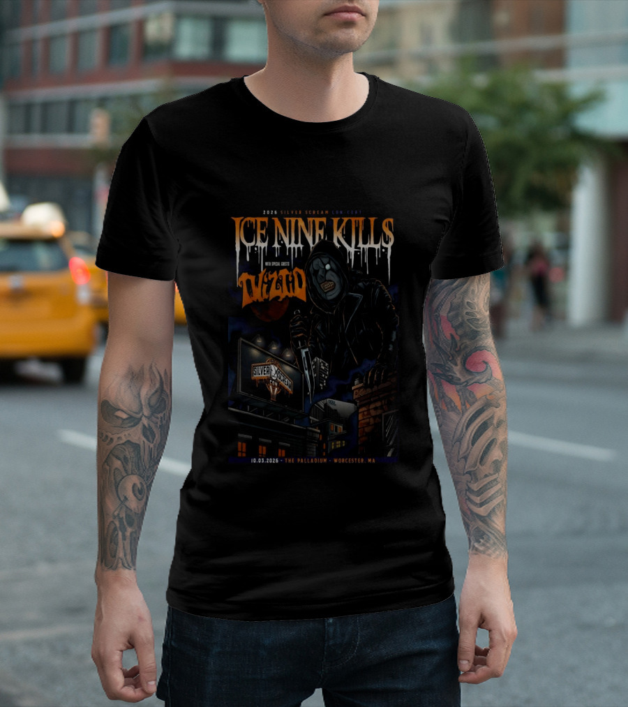2025 Silver Scream Con Ice Nine Kills With Special Guests Wzrd The Palladium Worcester MA 10.03.2026 T-Shirt