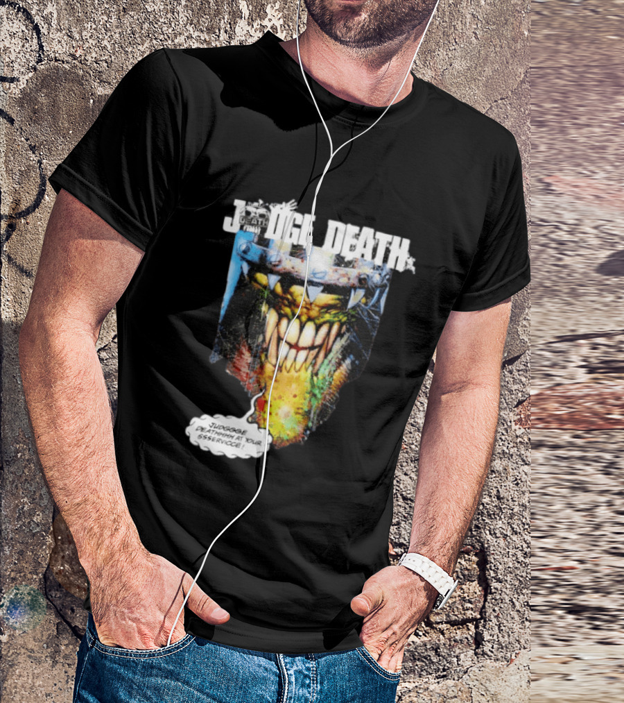 Judge Death 2000 AD Comic Book Character Jugggge Deathhhh At Your Sssservice T-Shirt