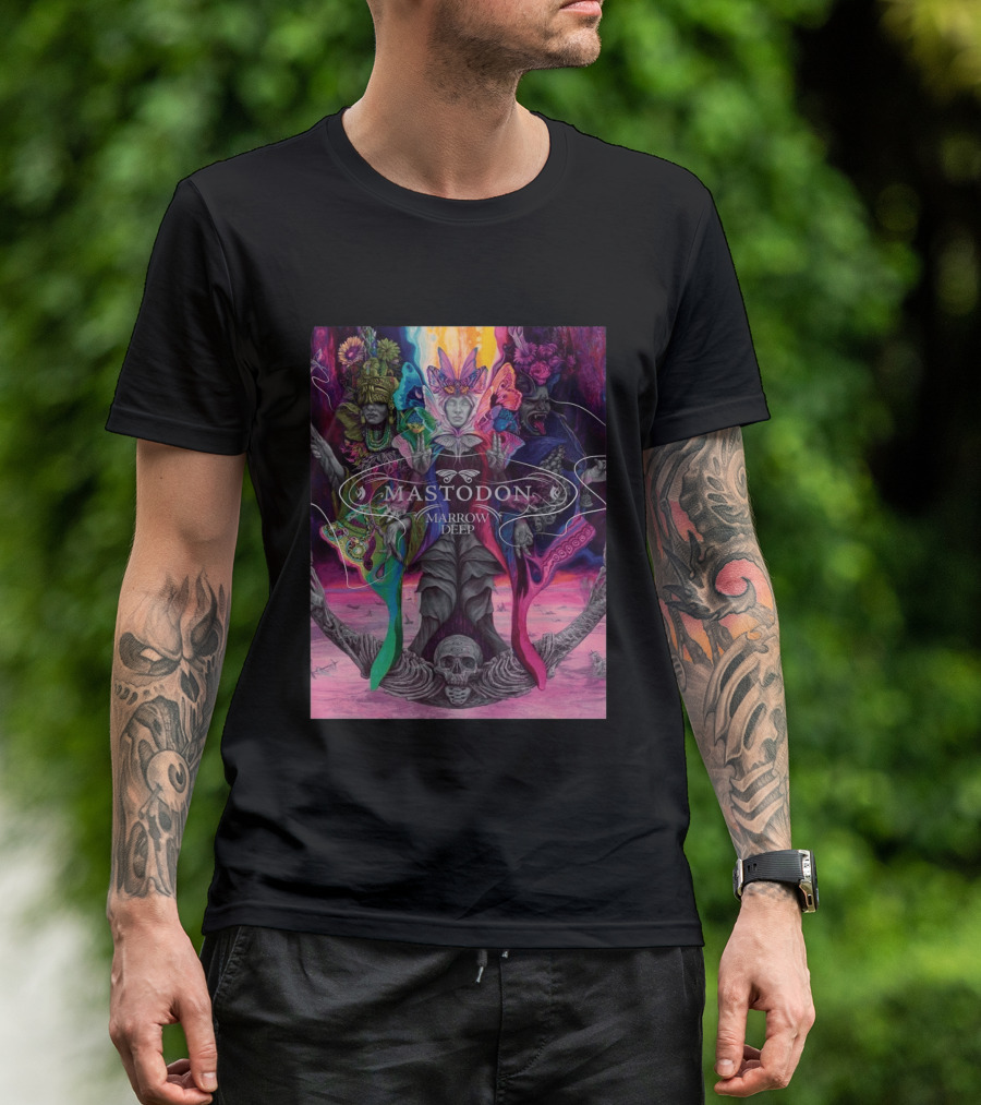 Mastodon Marrow Deep Psychedelic Album Art With Skull And Figures T-Shirt