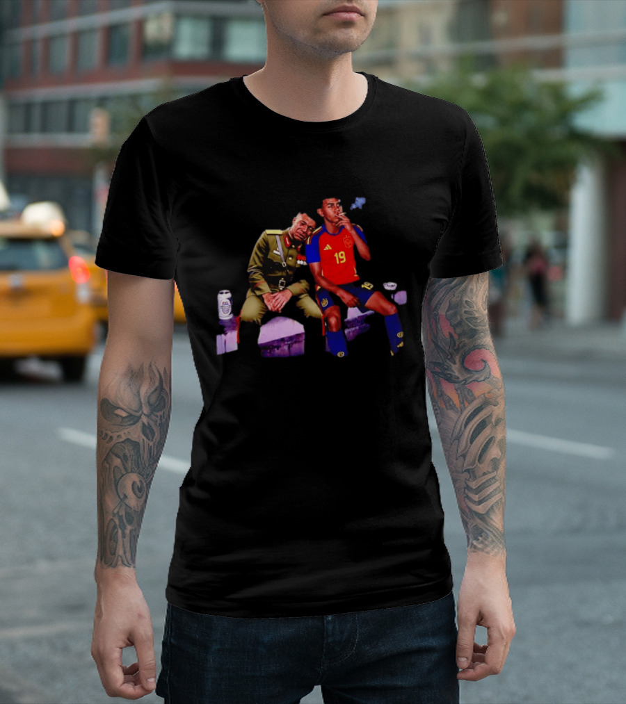Mbappe And Yamal Drink Beer And Smoking 2026 Meme With Soccer Jerseys T-Shirt