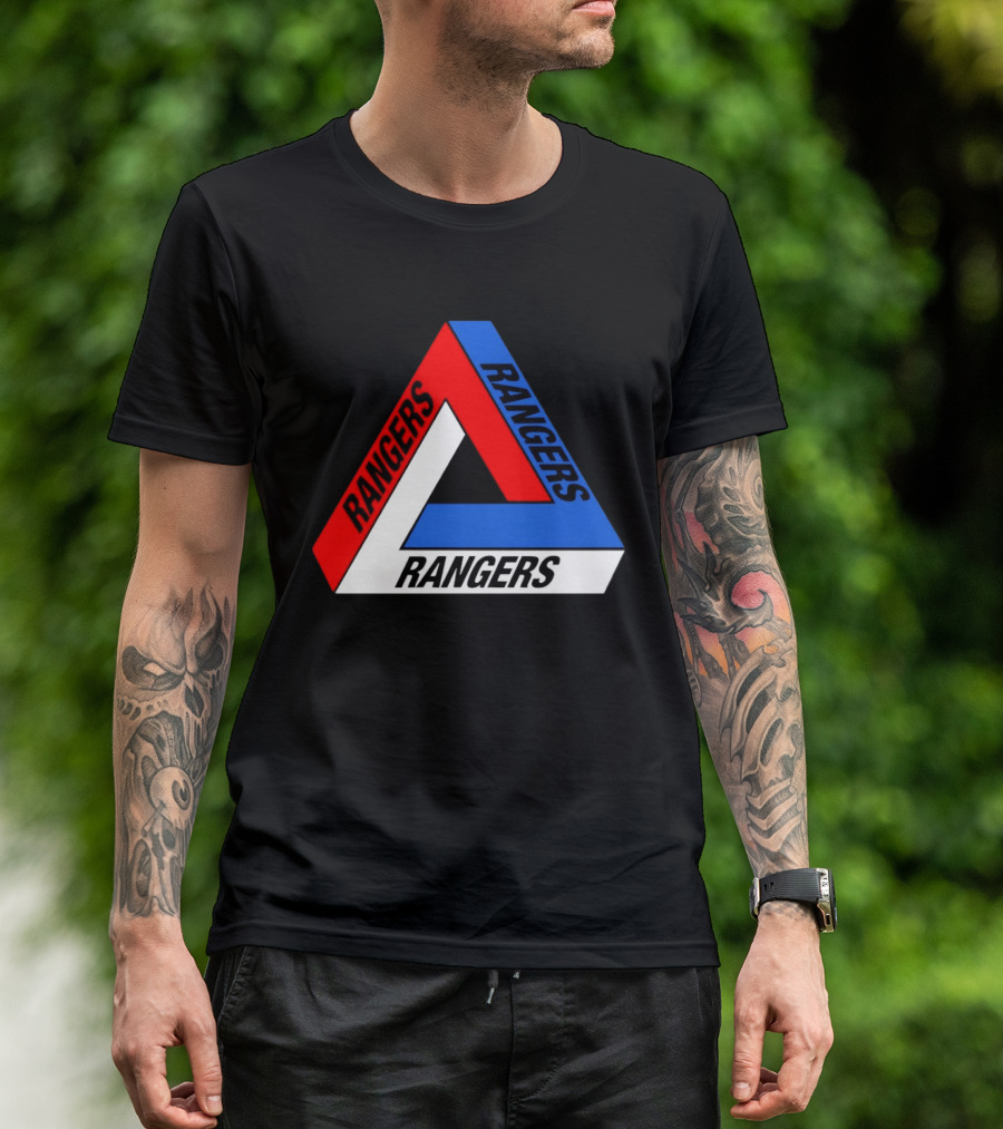 Rangers Penrose Triangle Optical Illusion Sports T-Shirt