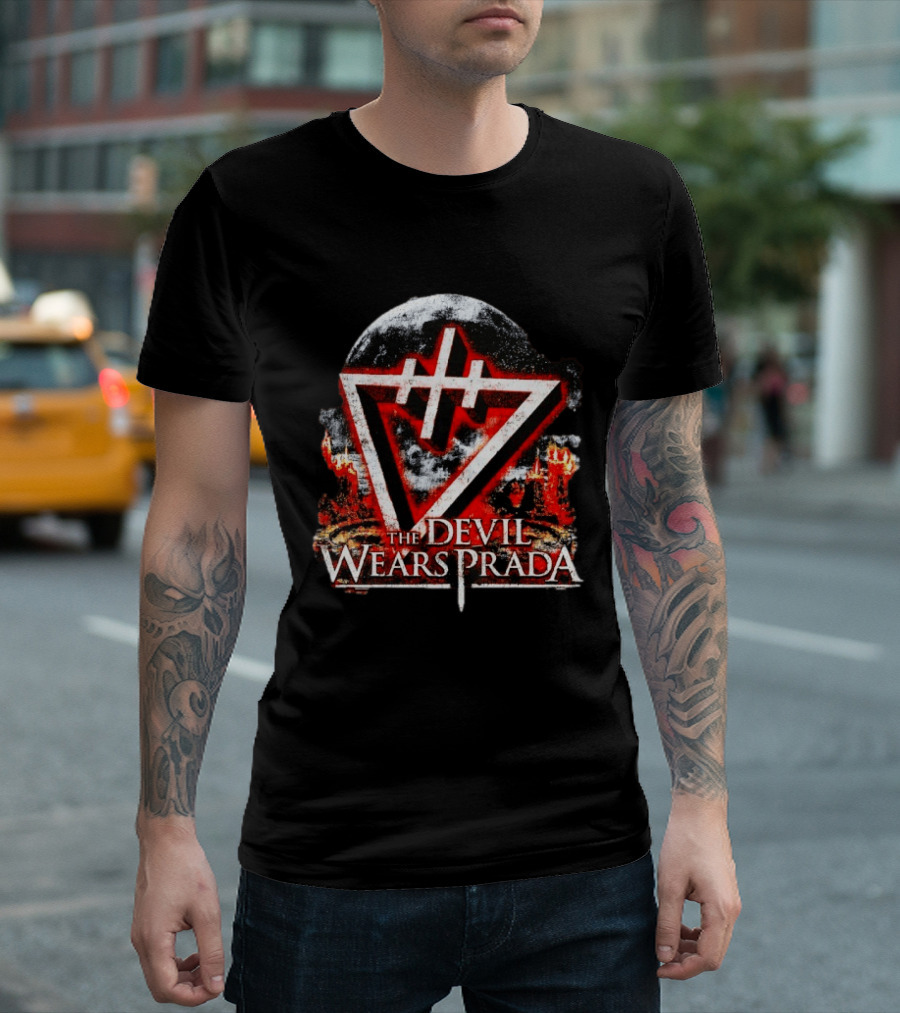 The Devil Wears Prada Metalcore Band Hardcore Triangular Symbol And Flames T-Shirt
