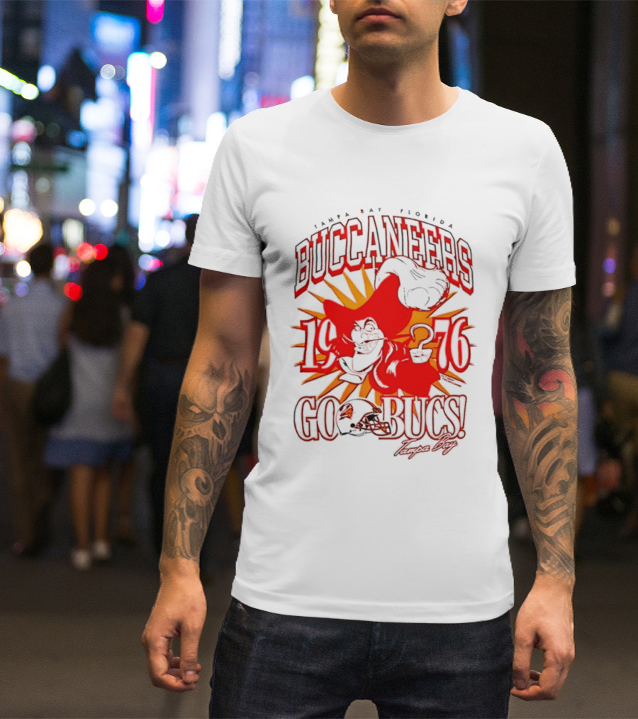 Tampa Bay Florida Buccaneers 1976 Go Bucs Captain Hook T-Shirt
