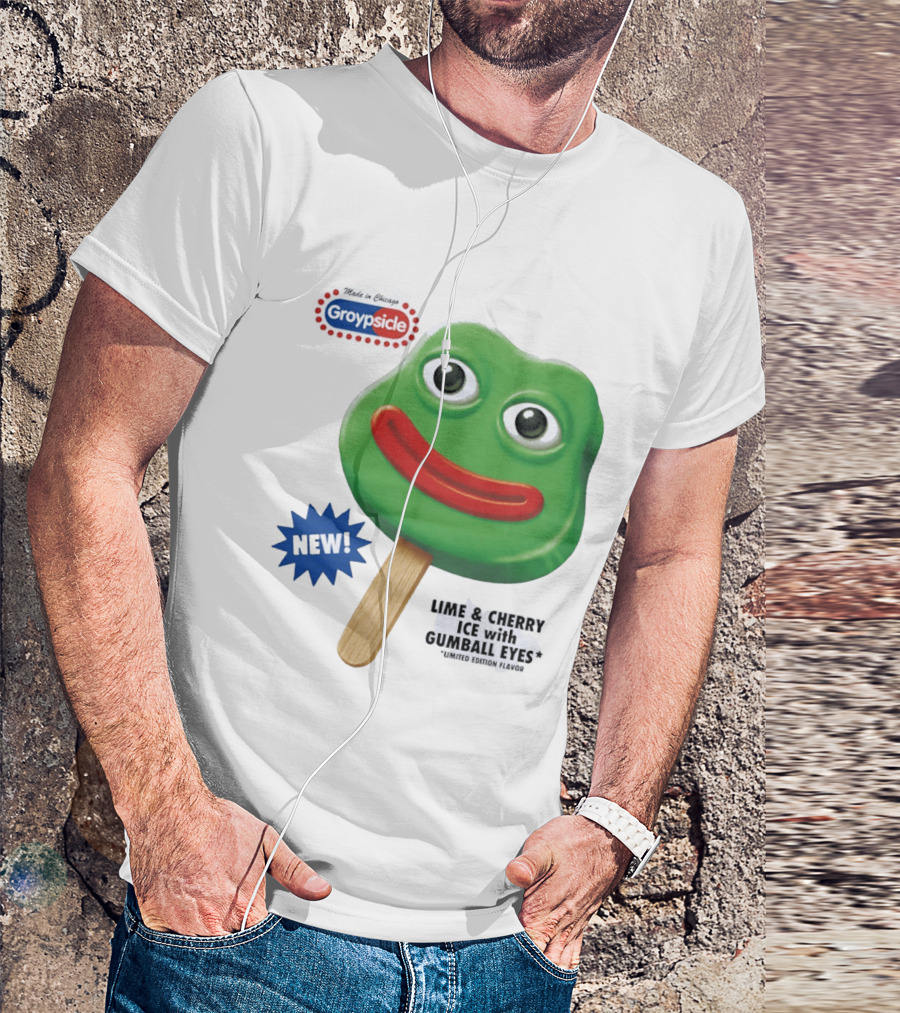 Groypsicle Lime And Cherry Ice With Gumball Eyes Limited Edition Made In Chicago T-Shirt