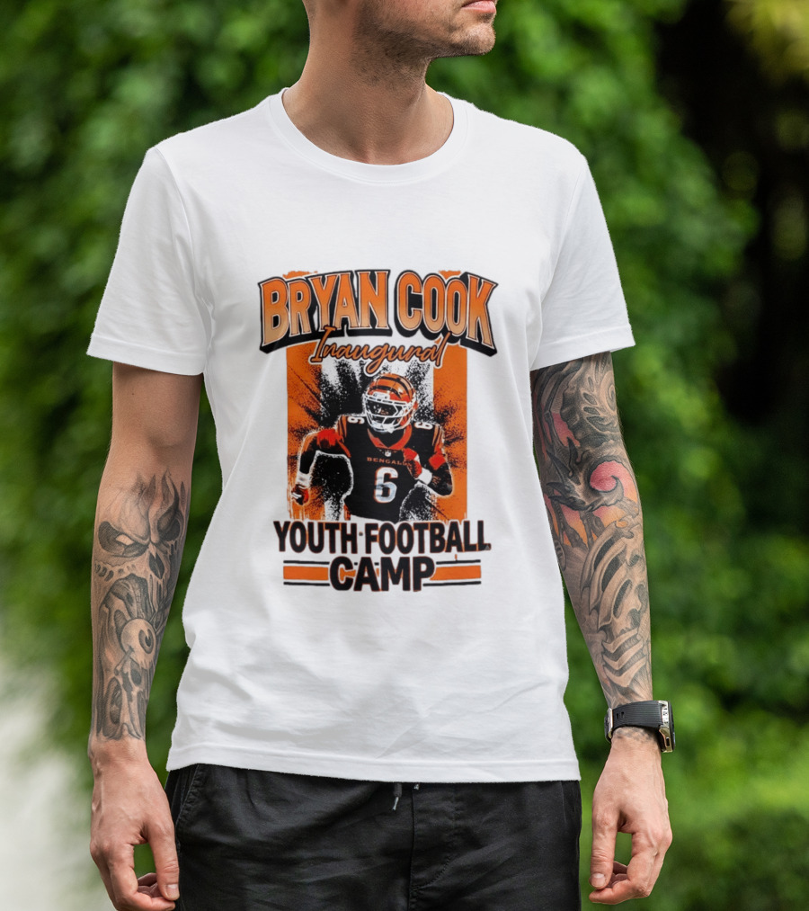 Bryan Cook Inaugural Youth Football Camp Cincinnati Bengals Player Number 6 T-Shirt