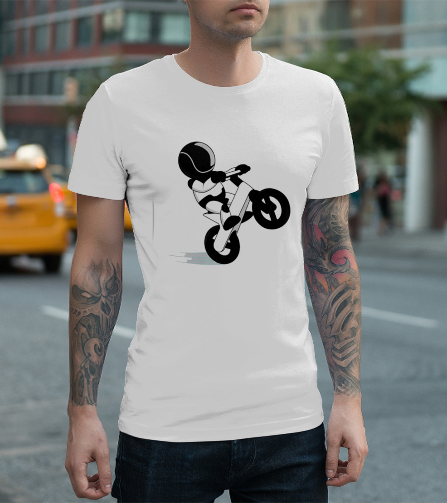 Stick Figure Biker Wheelie Adventure T-Shirt