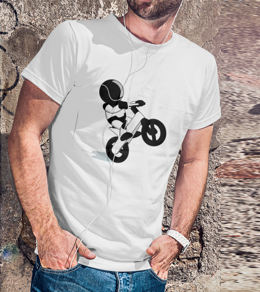 Stick Figure Biker Wheelie Adventure T-Shirt