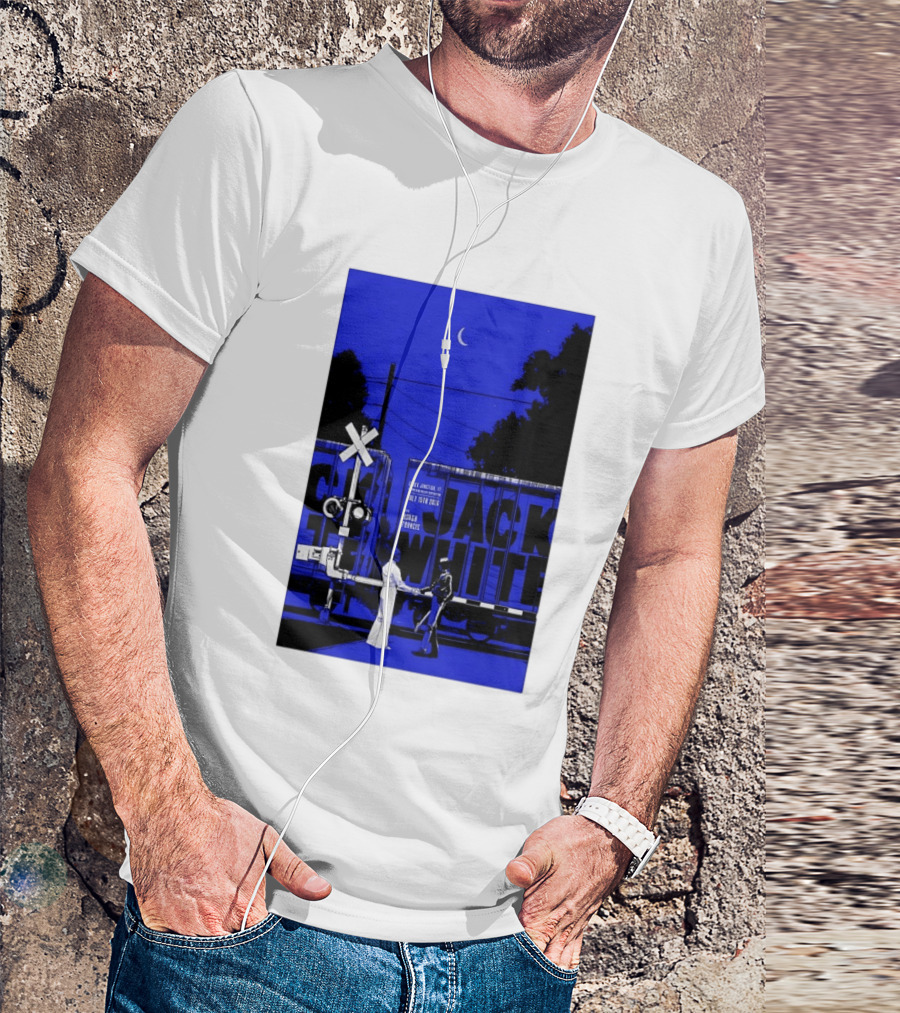 Jack White Rough Francis Essex Junction VT July 15 2026 Train Crossing Night Scene Moon T-Shirt