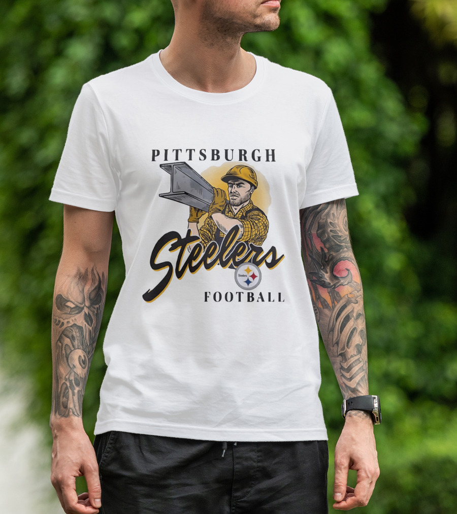 Pittsburgh Steelers Football Construction Worker Strength T-Shirt