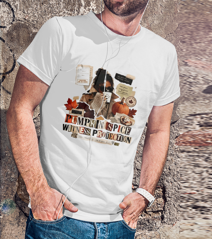 Pumpkin Spice Witness Protection Cozy Autumn Vibes PSL Pumpkin Latte New Plans Cozy Places Cardigan Girl T-Shirt