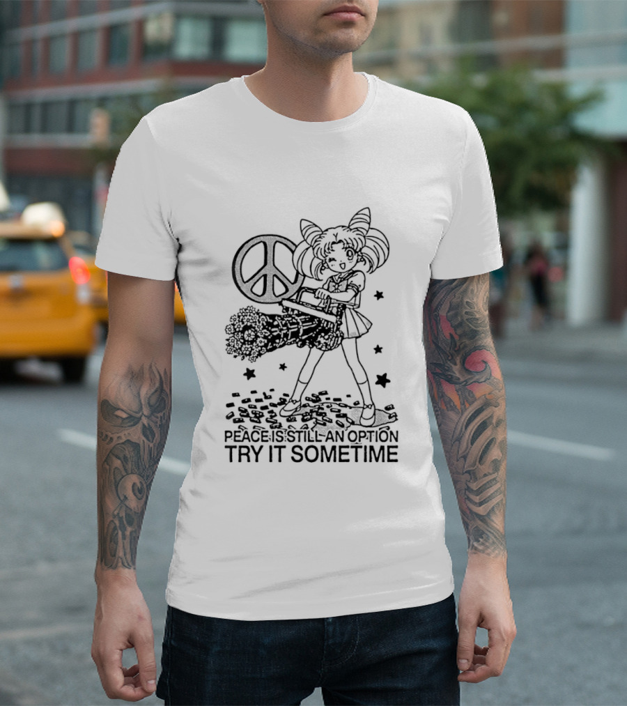 Sailor Moon Peace Sign Option Try It Sometime Anime Manga T-Shirt