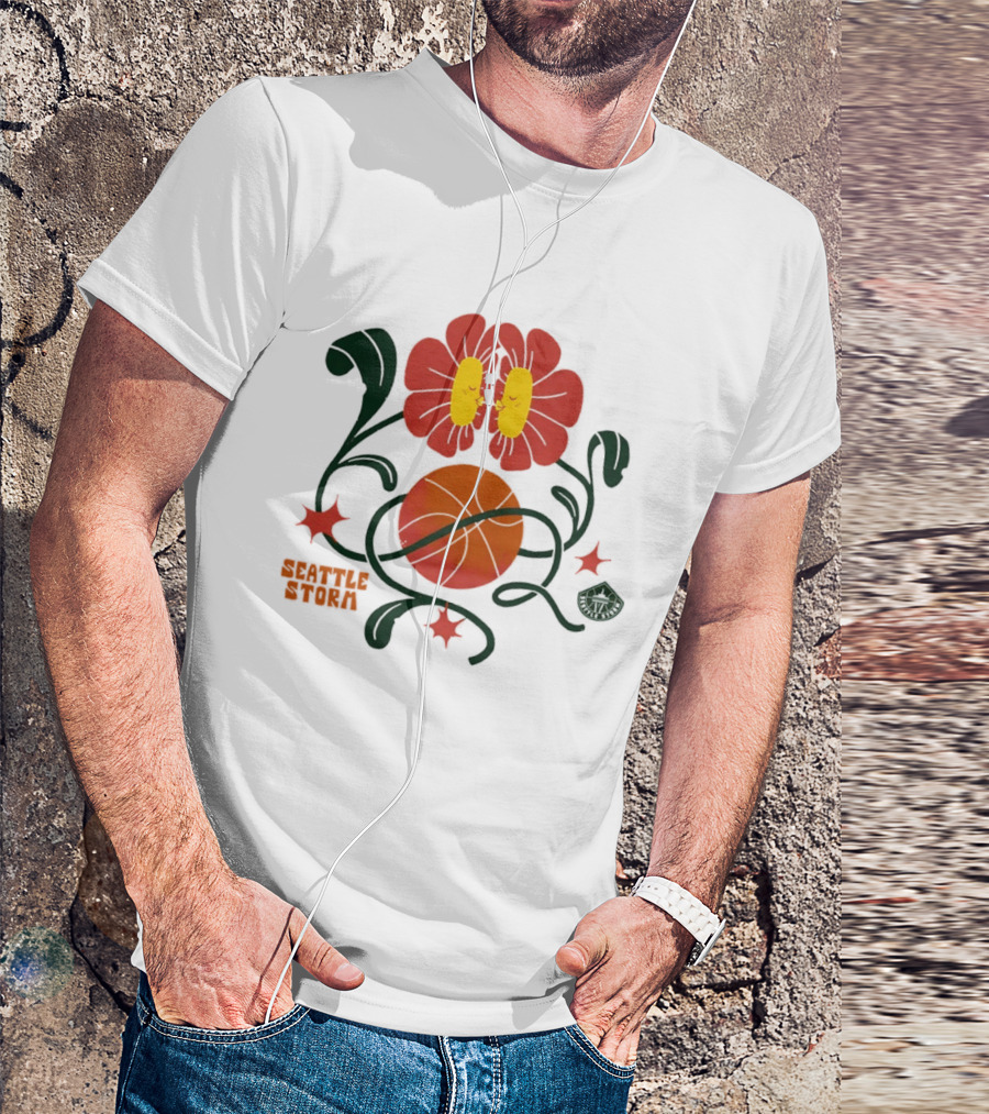 Seattle Storm WNBA Basketball Flower T-Shirt