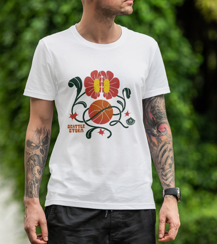 Seattle Storm WNBA Basketball Flower T-Shirt