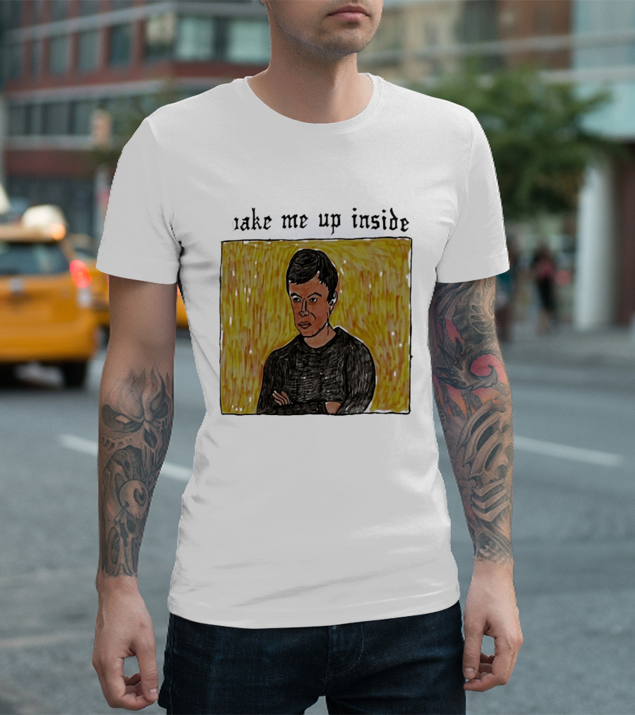 The Rehearsal 2 Wake Me Up Inside Meme Illustration With Contemplative Character On Yellow T-Shirt