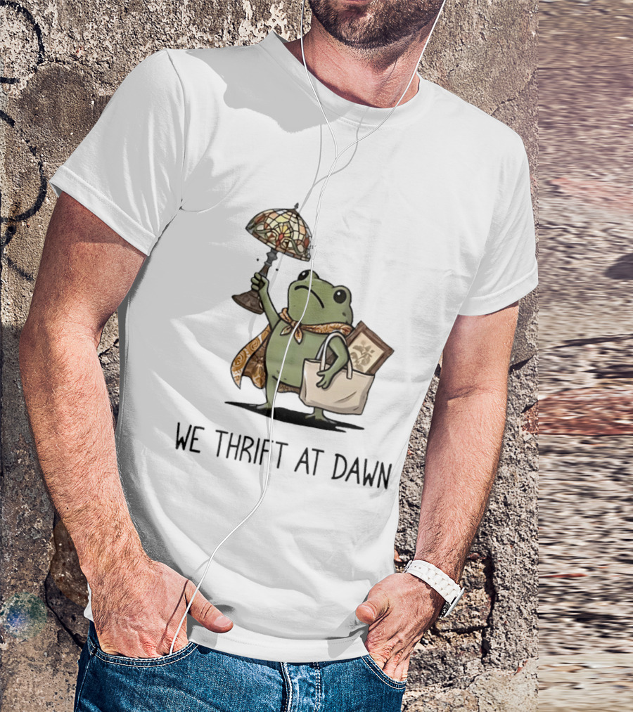 We Thrift At Dawn Frog With Vintage Lamp And T-Shirt