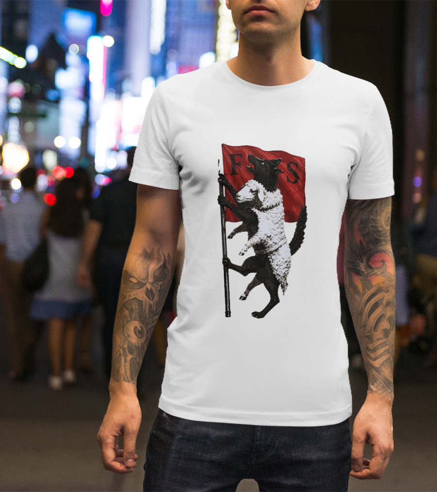 Wolf In Sheep's Clothing F S Flag Metaphor Hidden Predators Symbolism T-Shirt
