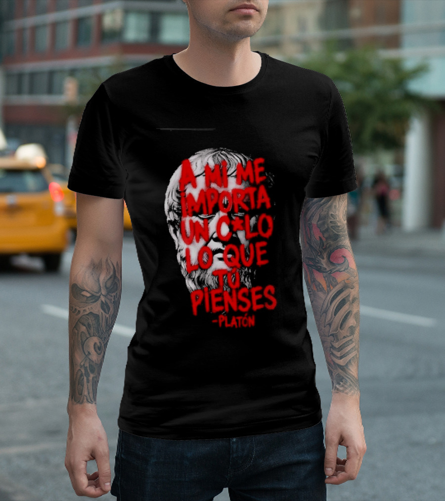 A Mi Me Importa Un Culo Lo Que Tu Pienses Platón Skull T-Shirt