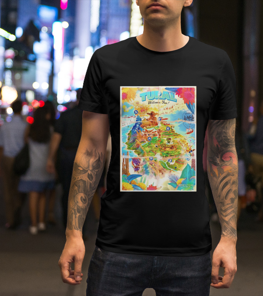 Tural Welcomes You Map Final Fantasy XIV Dawntrail T-Shirt