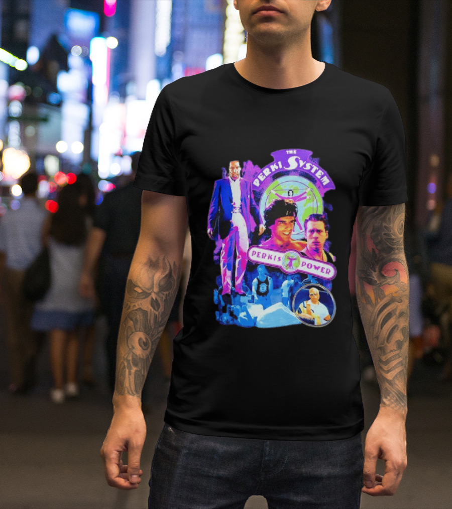 Ben Stiller The Perkis System Perkis Power Heavyweights Movie 90s Throwback T-Shirt
