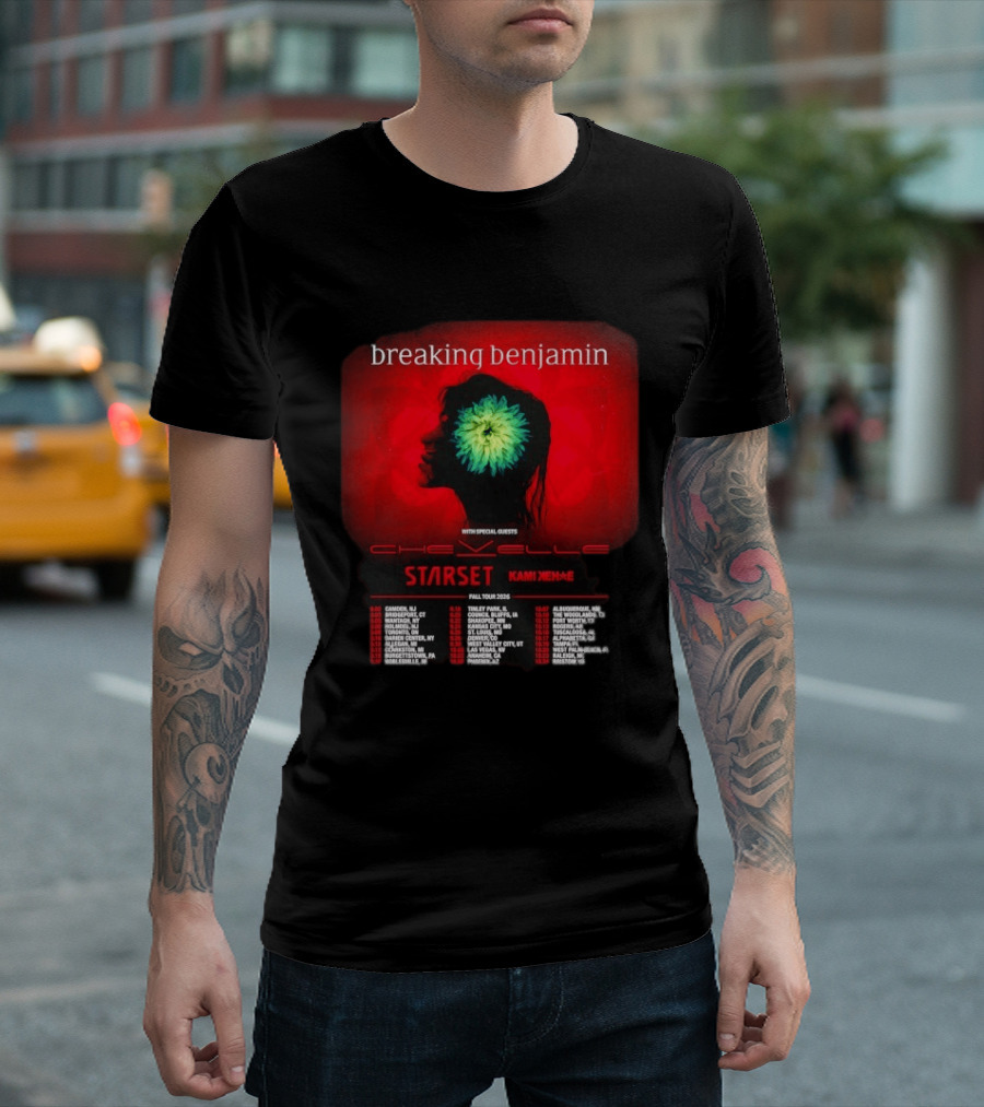 Breaking Benjamin Chevelle Starset Kami Kehe Fall Tour 2026 Dates And Locations T-Shirt
