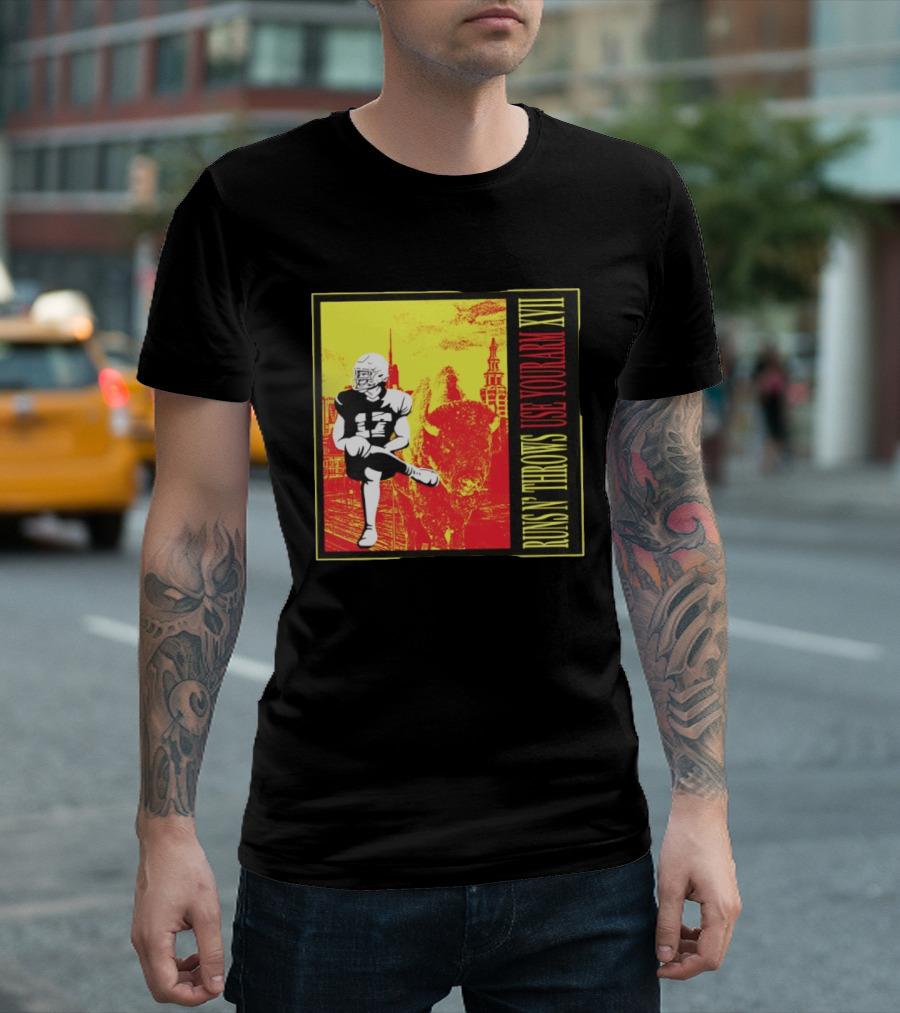 Buffalo Bills Josh Allen Runs N' Throws Use Your Arm XVII Football Buffalo T-Shirt