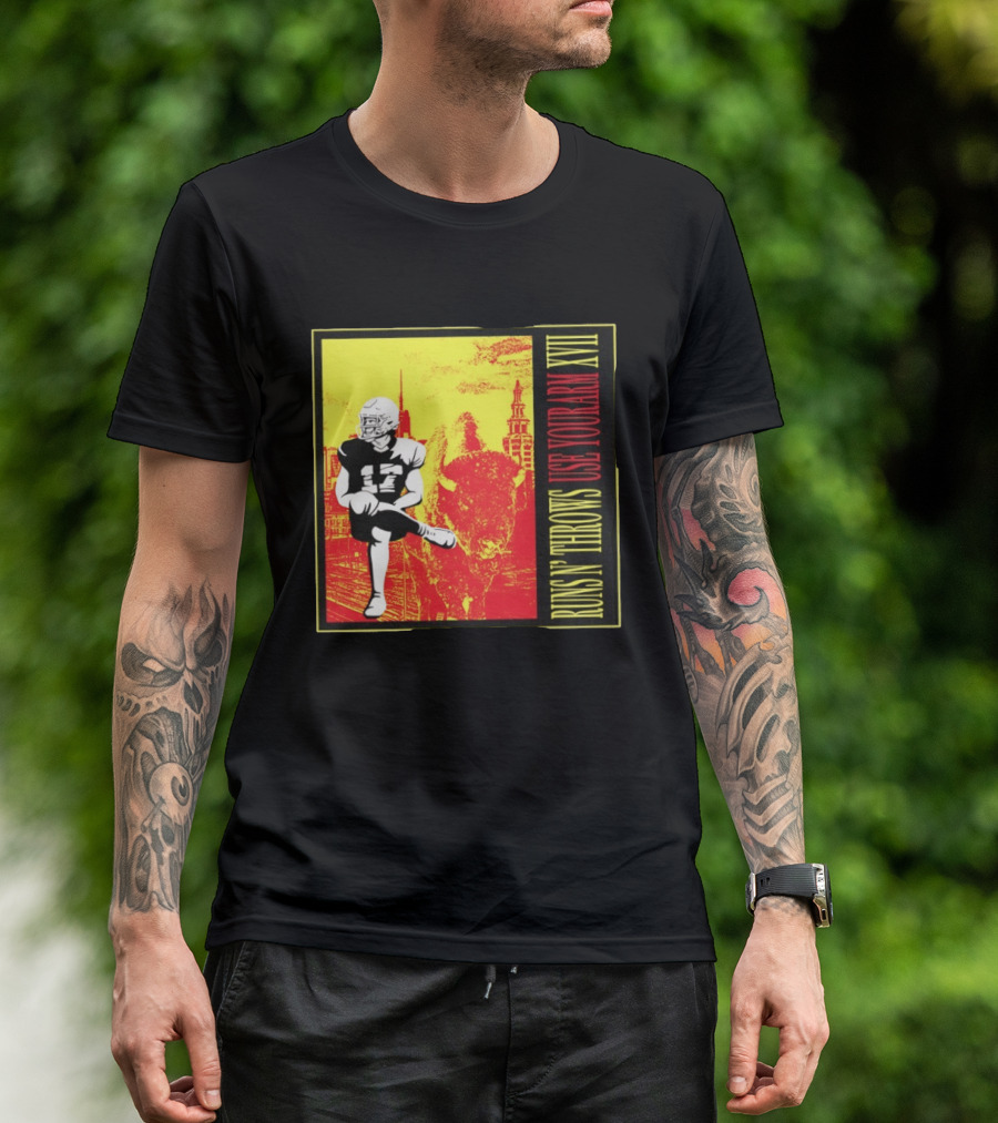 Buffalo Bills Josh Allen Runs N' Throws Use Your Arm XVII Football Buffalo T-Shirt
